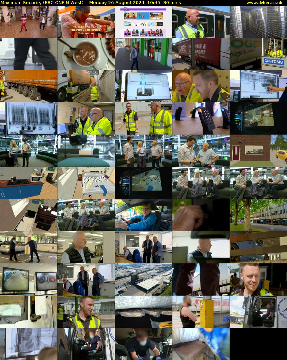 Maximum Security (BBC ONE N West) Monday 26 August 2024 10:45 - 11:15