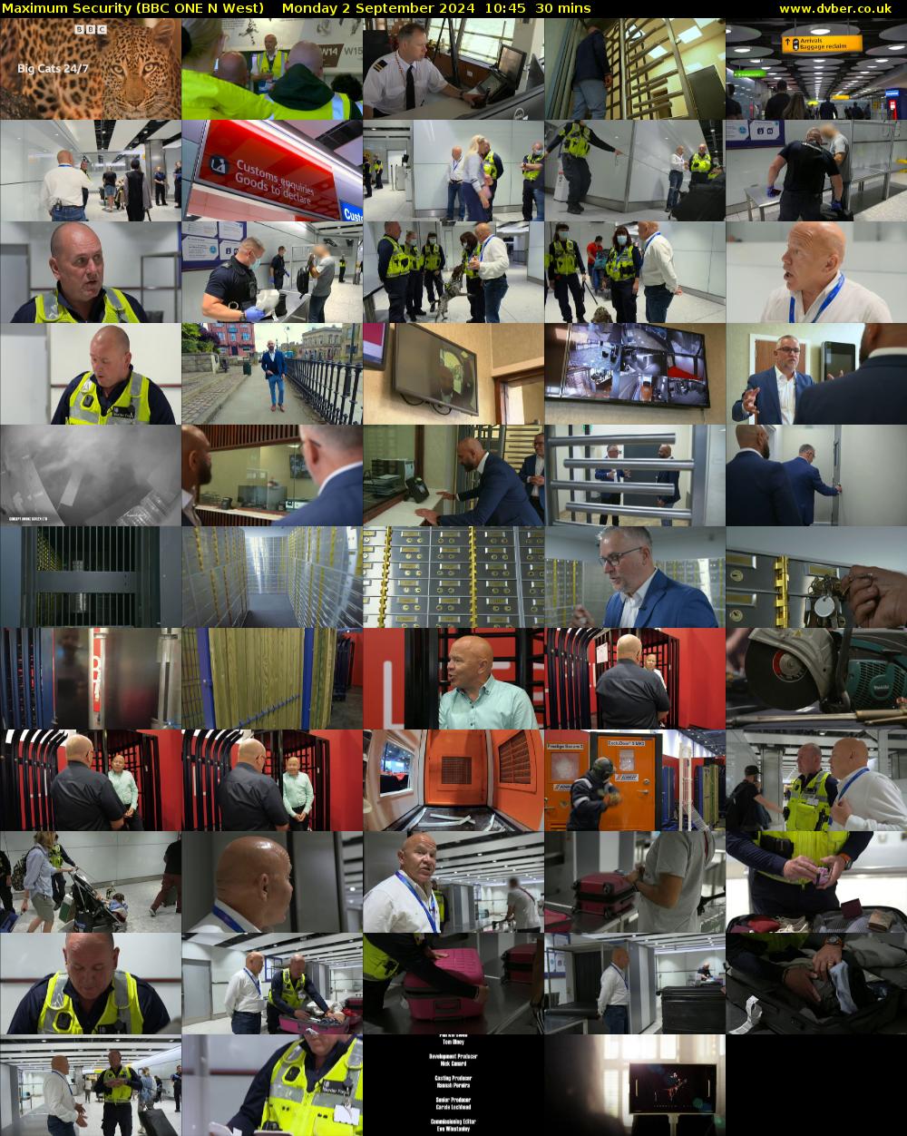 Maximum Security (BBC ONE N West) Monday 2 September 2024 10:45 - 11:15
