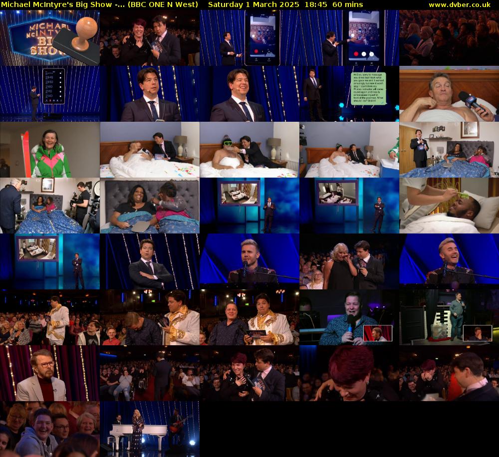 Michael McIntyre's Big Show -... (BBC ONE N West) Saturday 1 March 2025 18:45 - 19:45