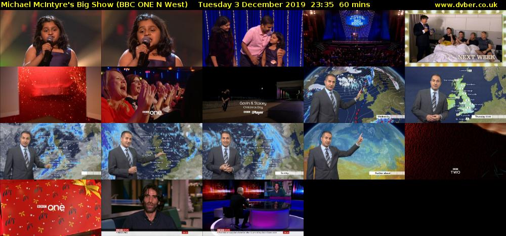 Michael McIntyre's Big Show (BBC ONE N West) Tuesday 3 December 2019 23:35 - 00:35