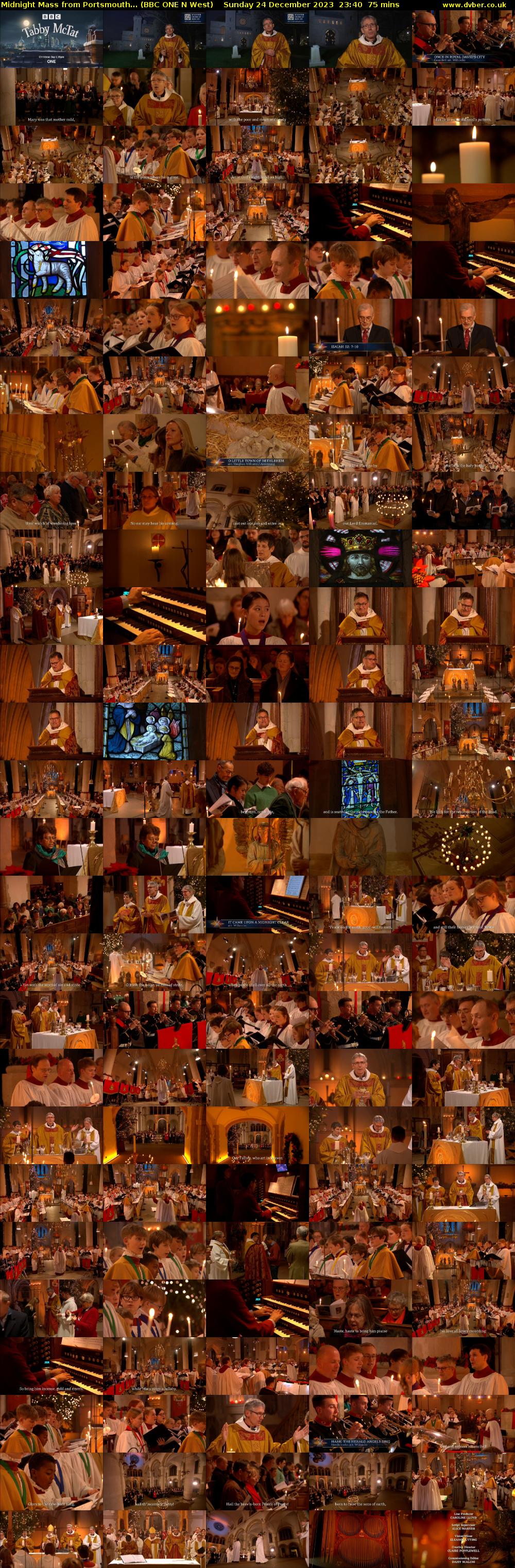 Midnight Mass from Portsmouth... (BBC ONE N West) Sunday 24 December 2023 23:40 - 00:55