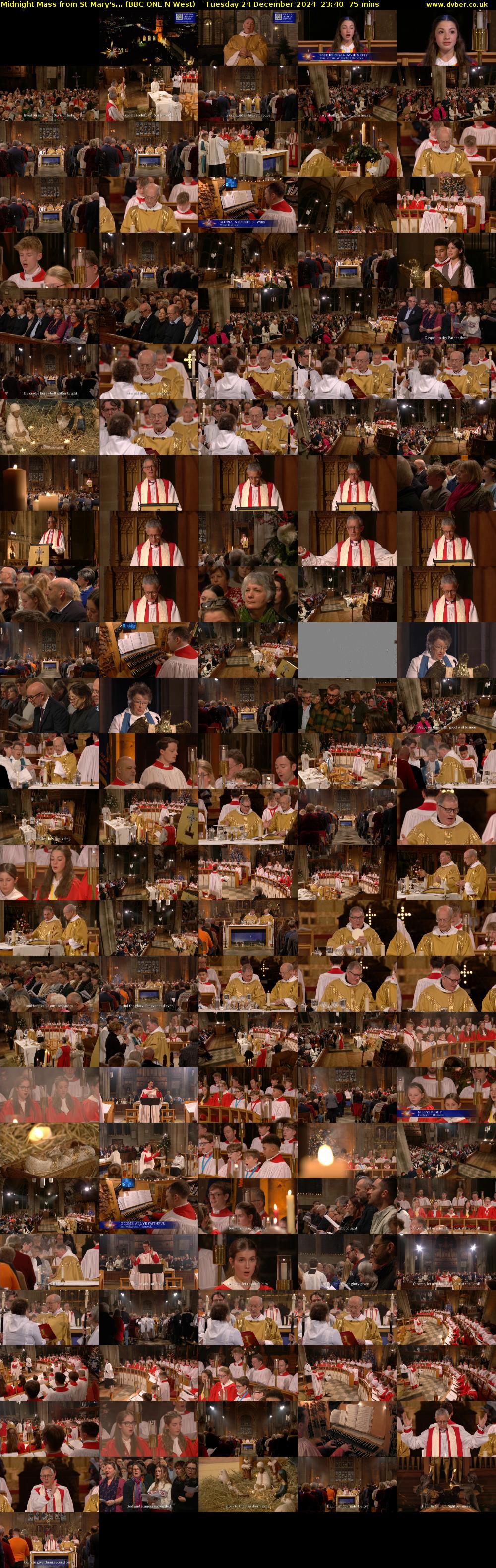 Midnight Mass from St Mary's... (BBC ONE N West) Tuesday 24 December 2024 23:40 - 00:55