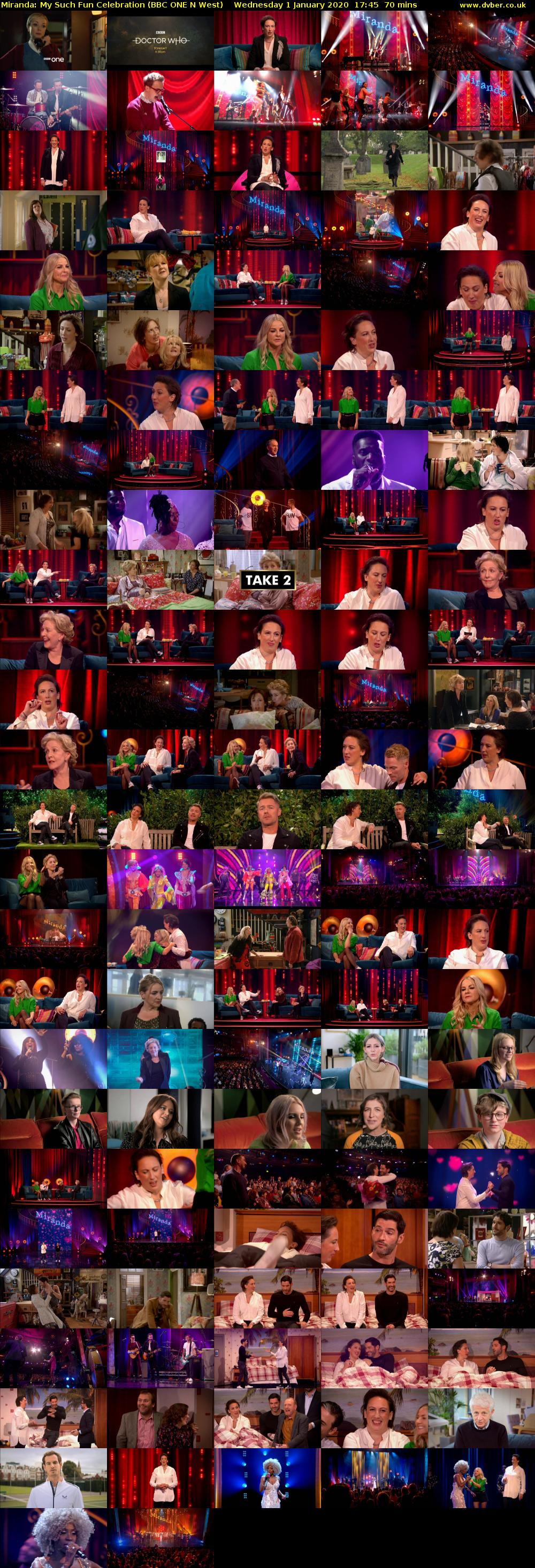 Miranda: My Such Fun Celebration (BBC ONE N West) Wednesday 1 January 2020 17:45 - 18:55