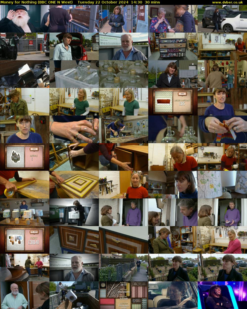 Money for Nothing (BBC ONE N West) Tuesday 22 October 2024 14:30 - 15:00