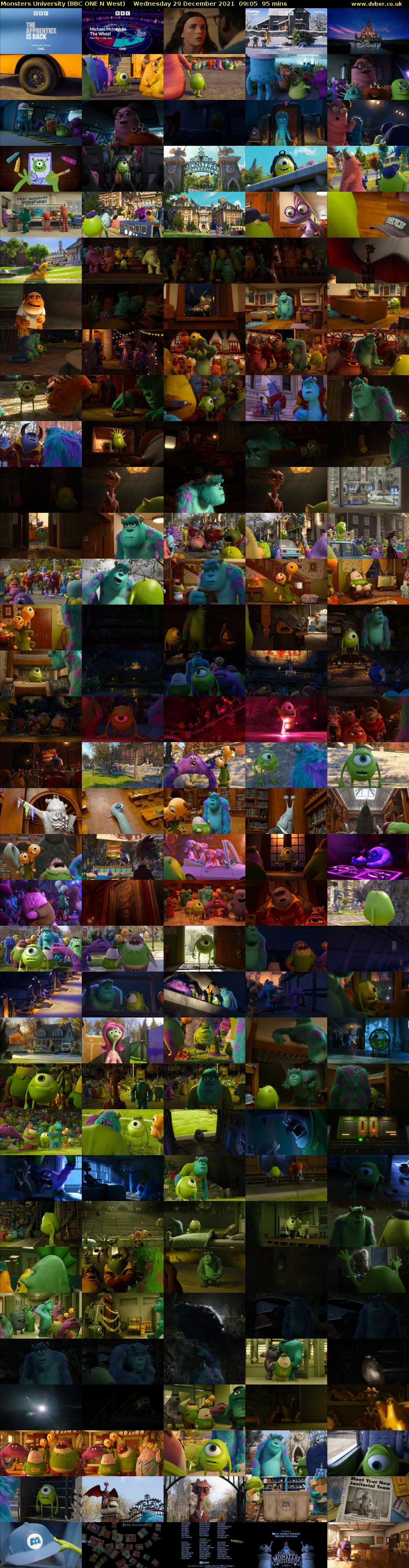 Monsters University (BBC ONE N West) Wednesday 29 December 2021 09:05 - 10:40