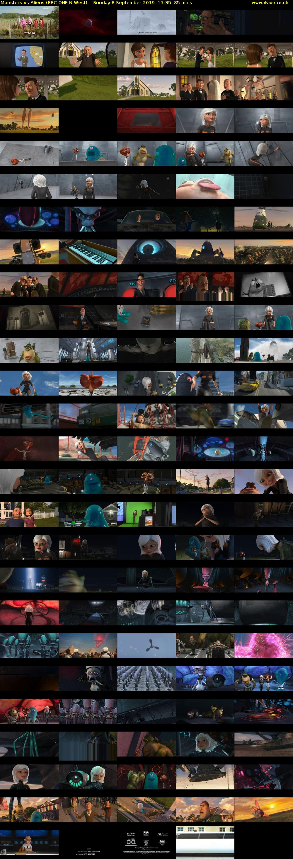 Monsters vs Aliens (BBC ONE N West) Sunday 8 September 2019 15:35 - 17:00