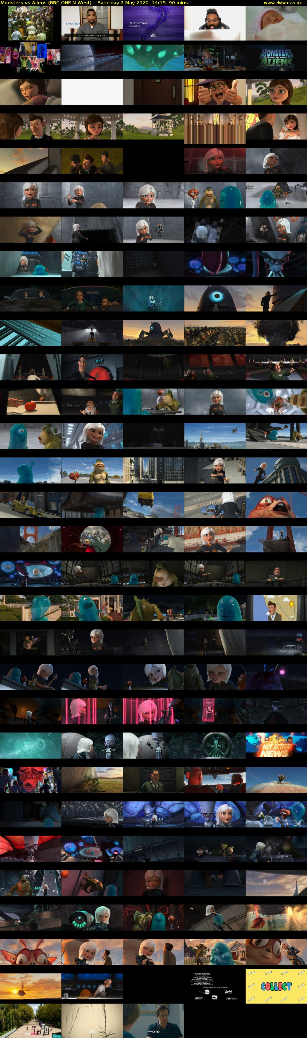 Monsters vs Aliens (BBC ONE N West) Saturday 2 May 2020 14:15 - 15:45
