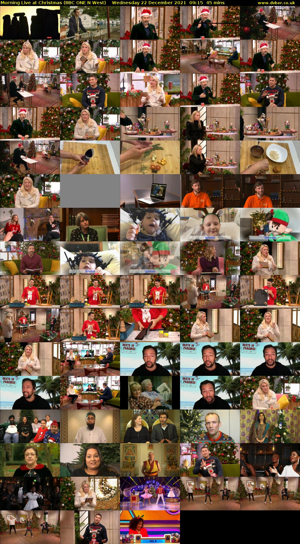 Morning Live at Christmas (BBC ONE N West) Wednesday 22 December 2021 09:15 - 10:00