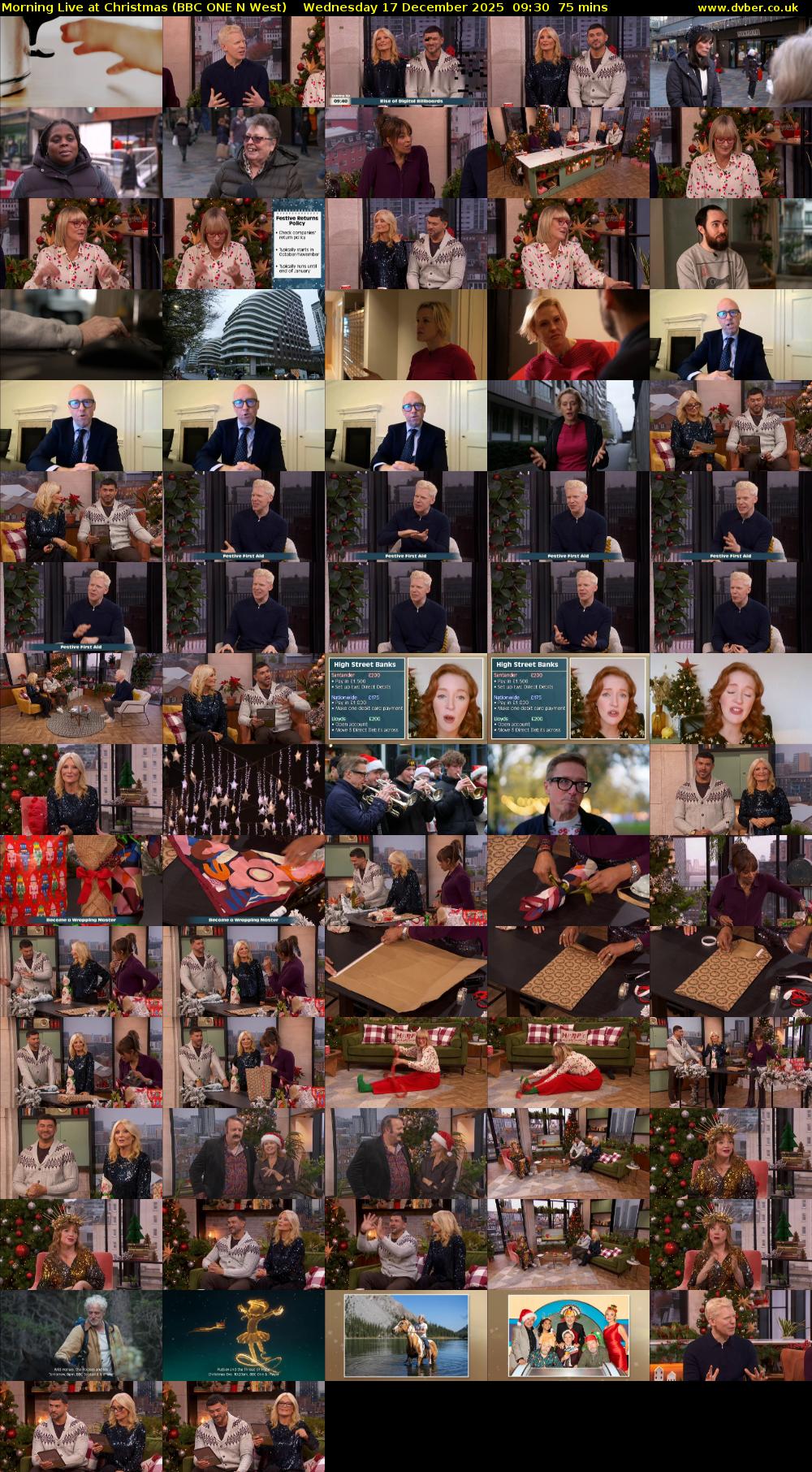 Morning Live at Christmas (BBC ONE N West) Wednesday 17 December 2025 09:30 - 10:45