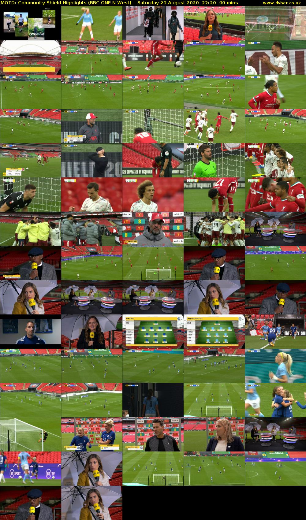 MotD: Community Shield Highlights (BBC ONE N West) Saturday 29 August 2020 22:20 - 23:00