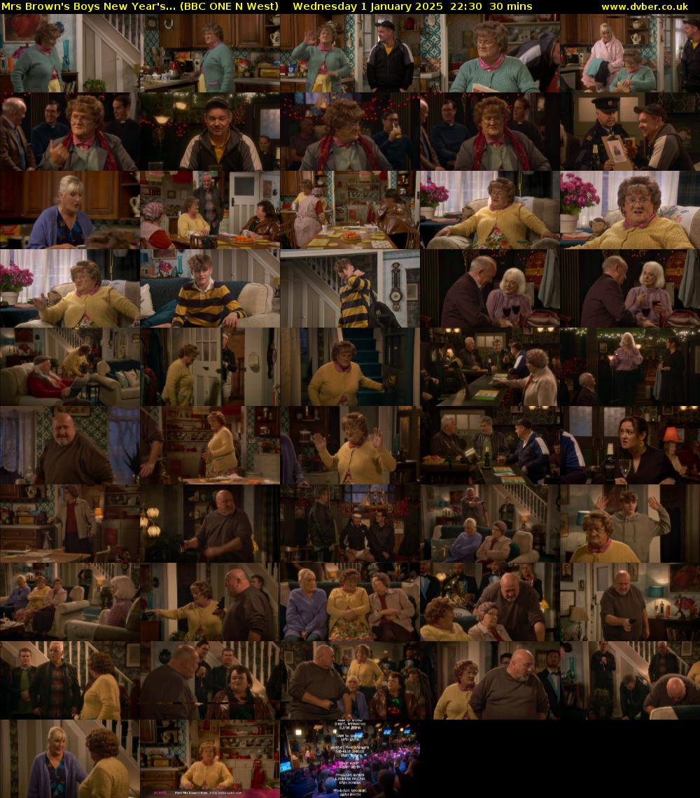 Mrs Brown's Boys New Year's... (BBC ONE N West) Wednesday 1 January 2025 22:30 - 23:00