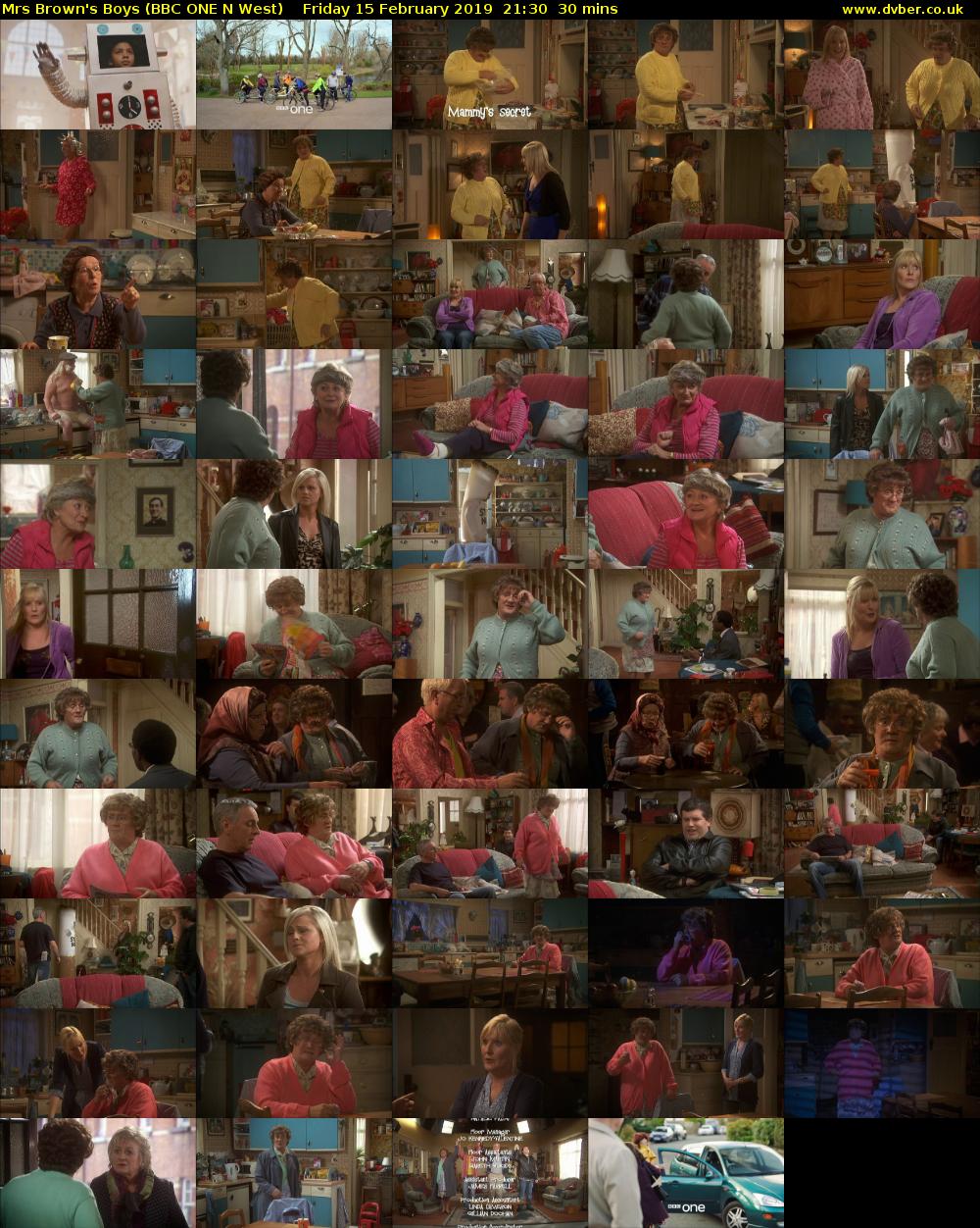 Mrs Brown's Boys (BBC ONE N West) Friday 15 February 2019 21:30 - 22:00