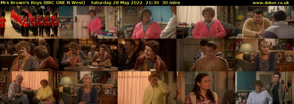 Mrs Brown's Boys (BBC ONE N West) Saturday 28 May 2022 21:30 - 22:00