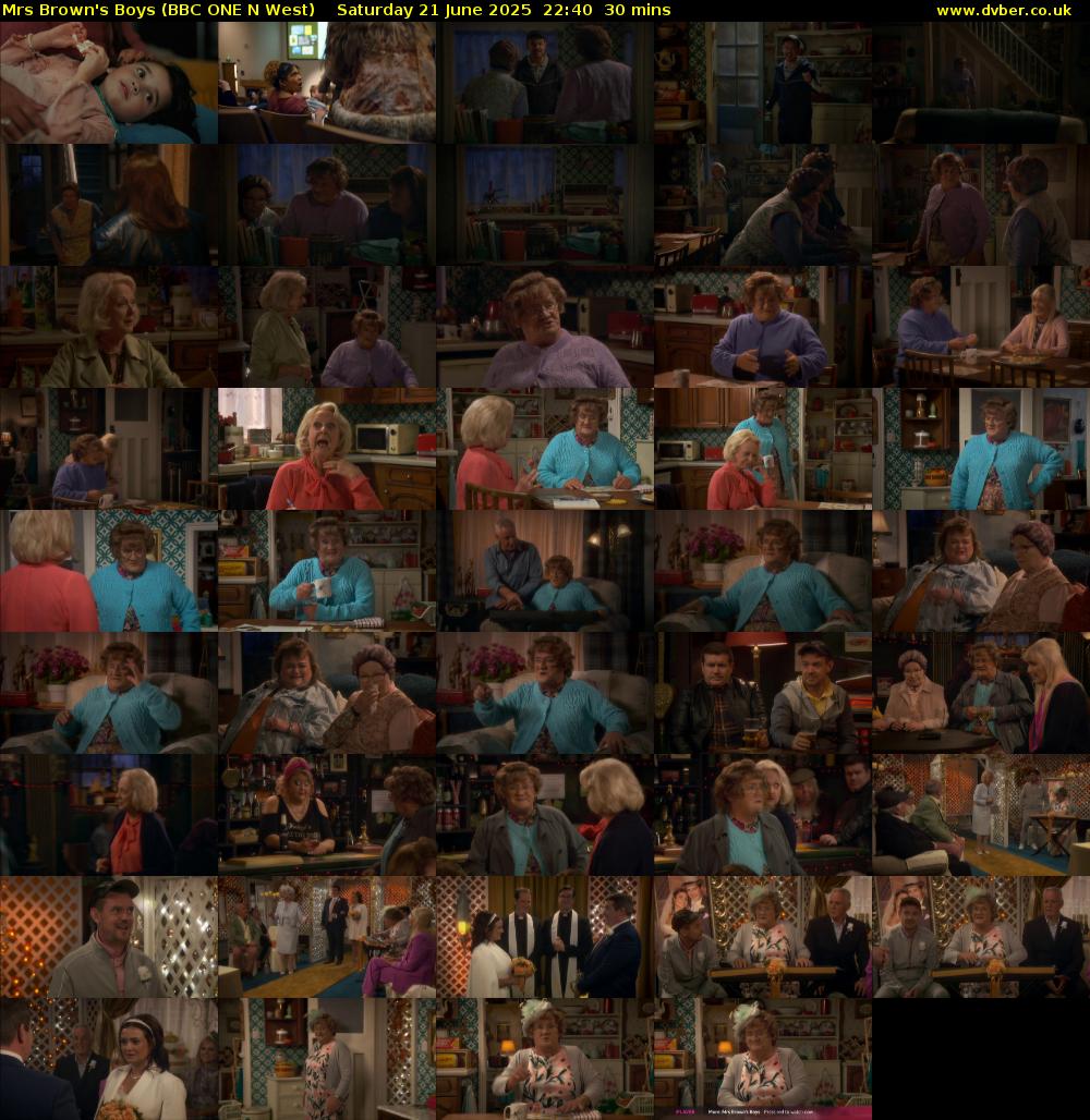 Mrs Brown's Boys (BBC ONE N West) Saturday 21 June 2025 22:40 - 23:10