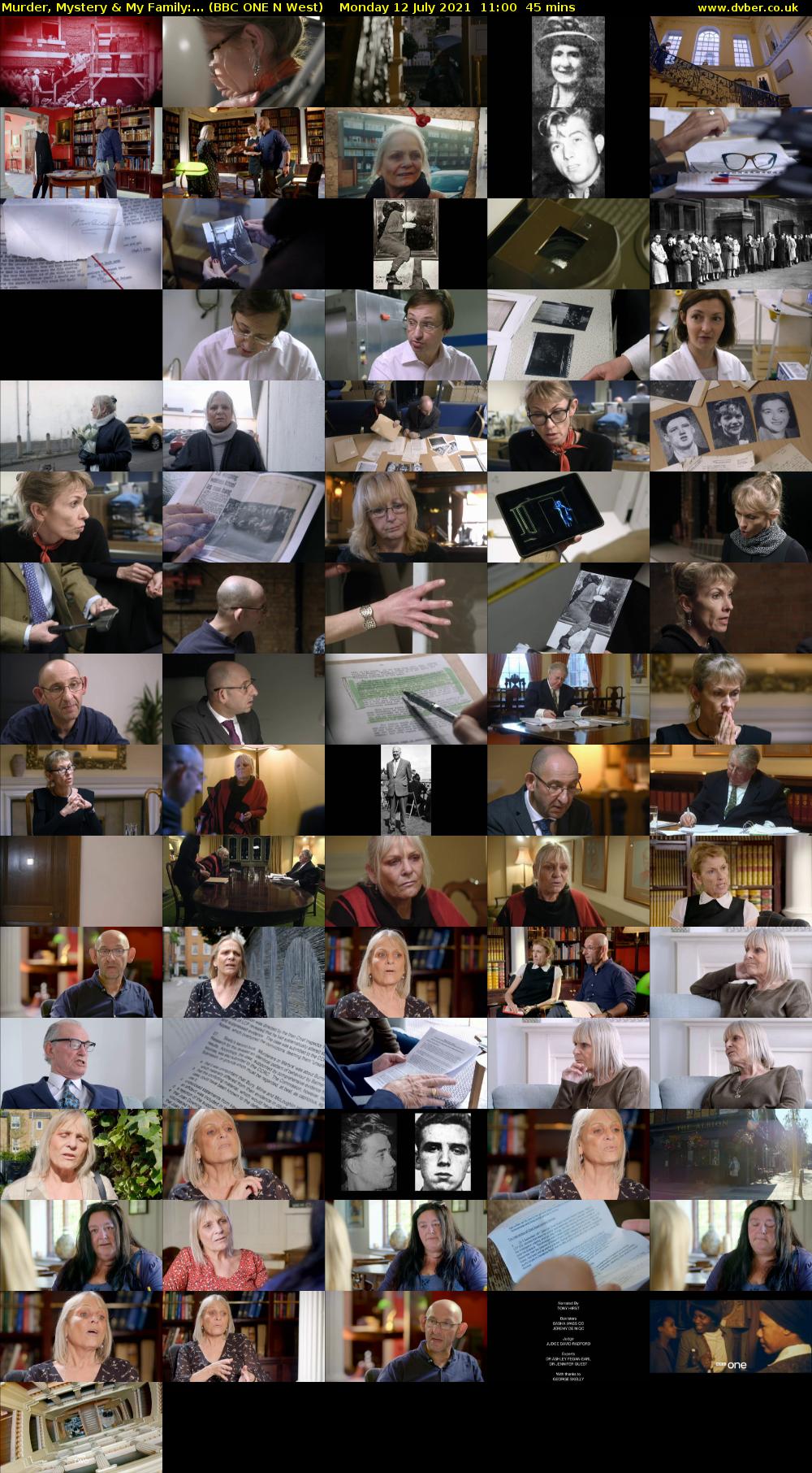Murder, Mystery & My Family:... (BBC ONE N West) Monday 12 July 2021 11:00 - 11:45