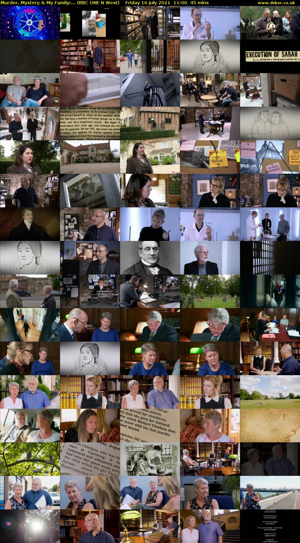 Murder, Mystery & My Family:... (BBC ONE N West) Friday 16 July 2021 11:00 - 11:45