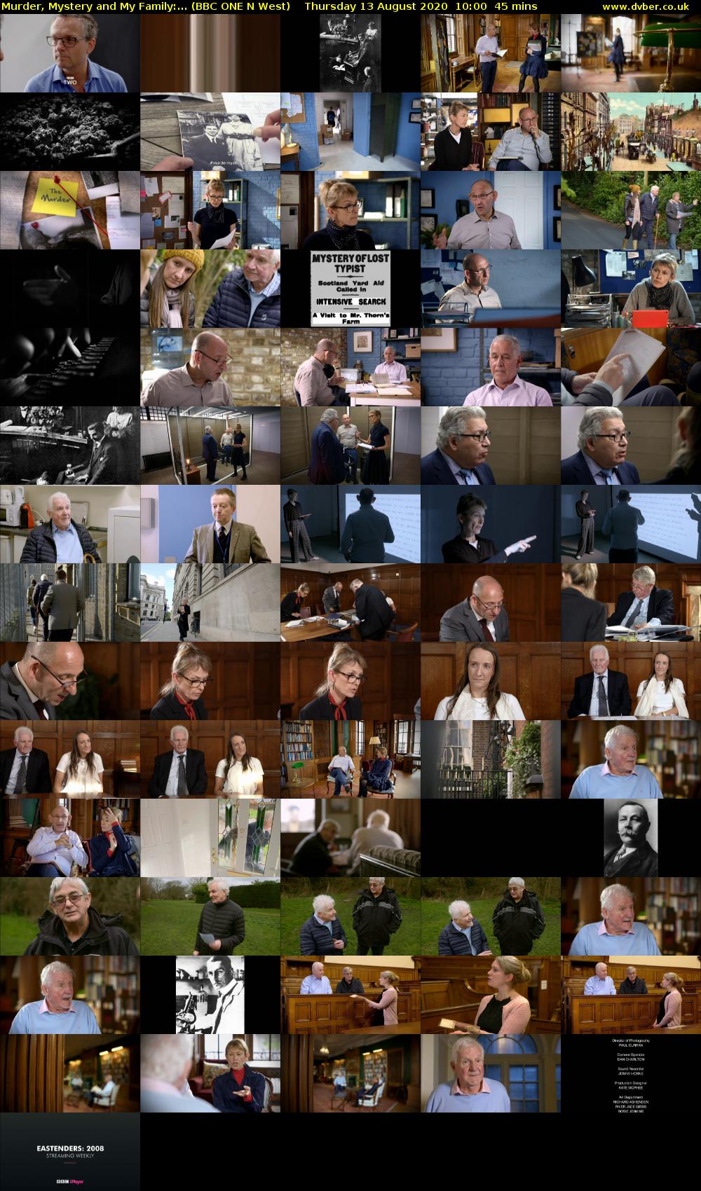 Murder, Mystery and My Family:... (BBC ONE N West) Thursday 13 August 2020 10:00 - 10:45