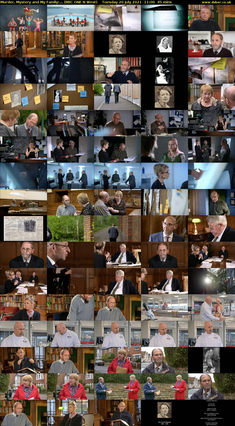 Murder, Mystery and My Family:... (BBC ONE N West) Tuesday 20 July 2021 11:00 - 11:45