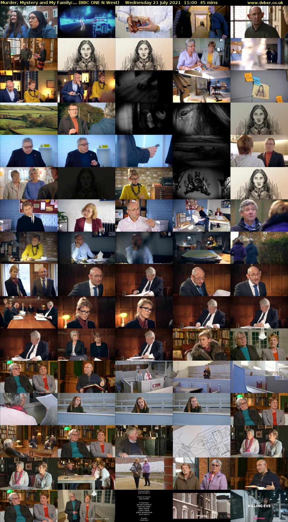 Murder, Mystery and My Family:... (BBC ONE N West) Wednesday 21 July 2021 11:00 - 11:45