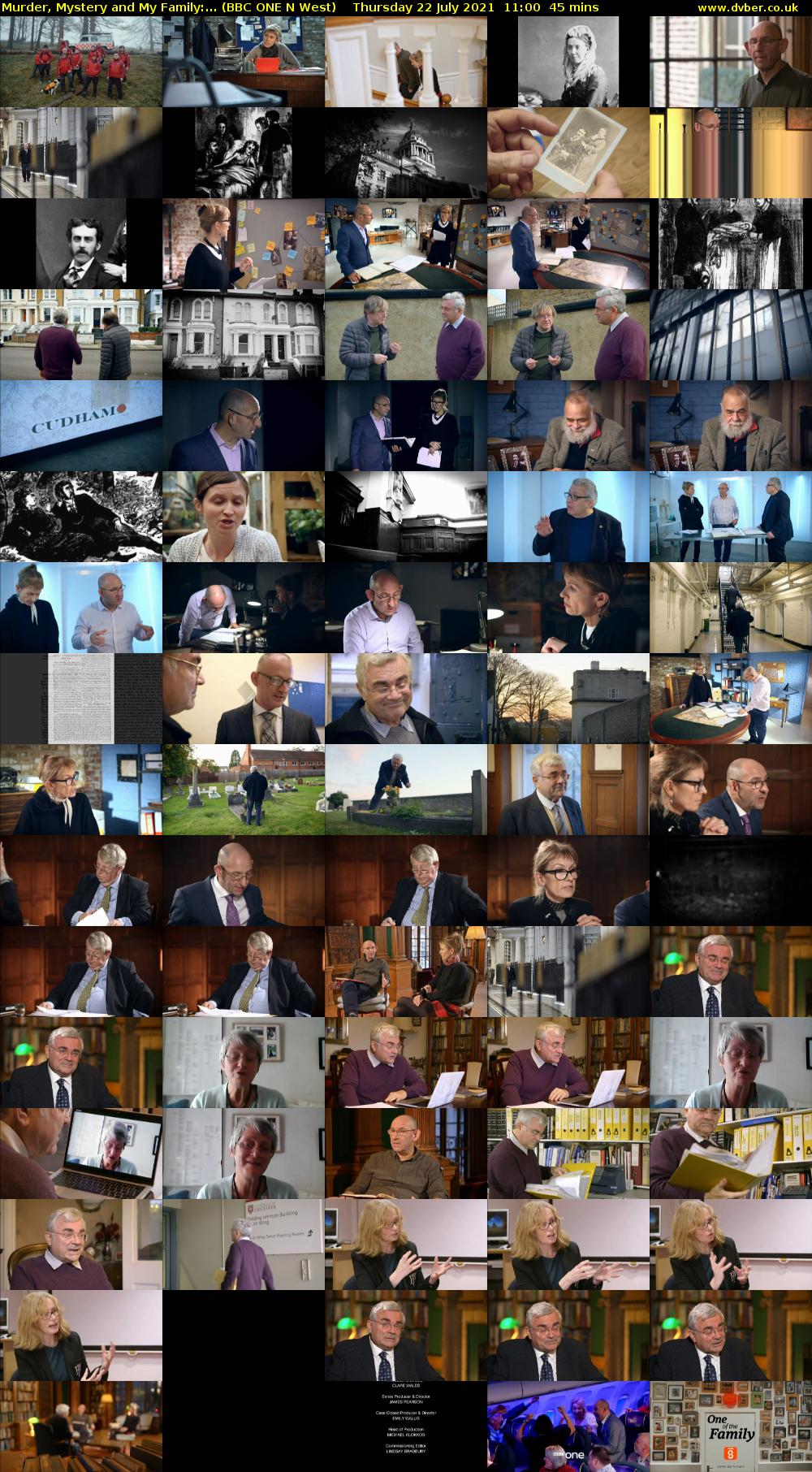 Murder, Mystery and My Family:... (BBC ONE N West) Thursday 22 July 2021 11:00 - 11:45