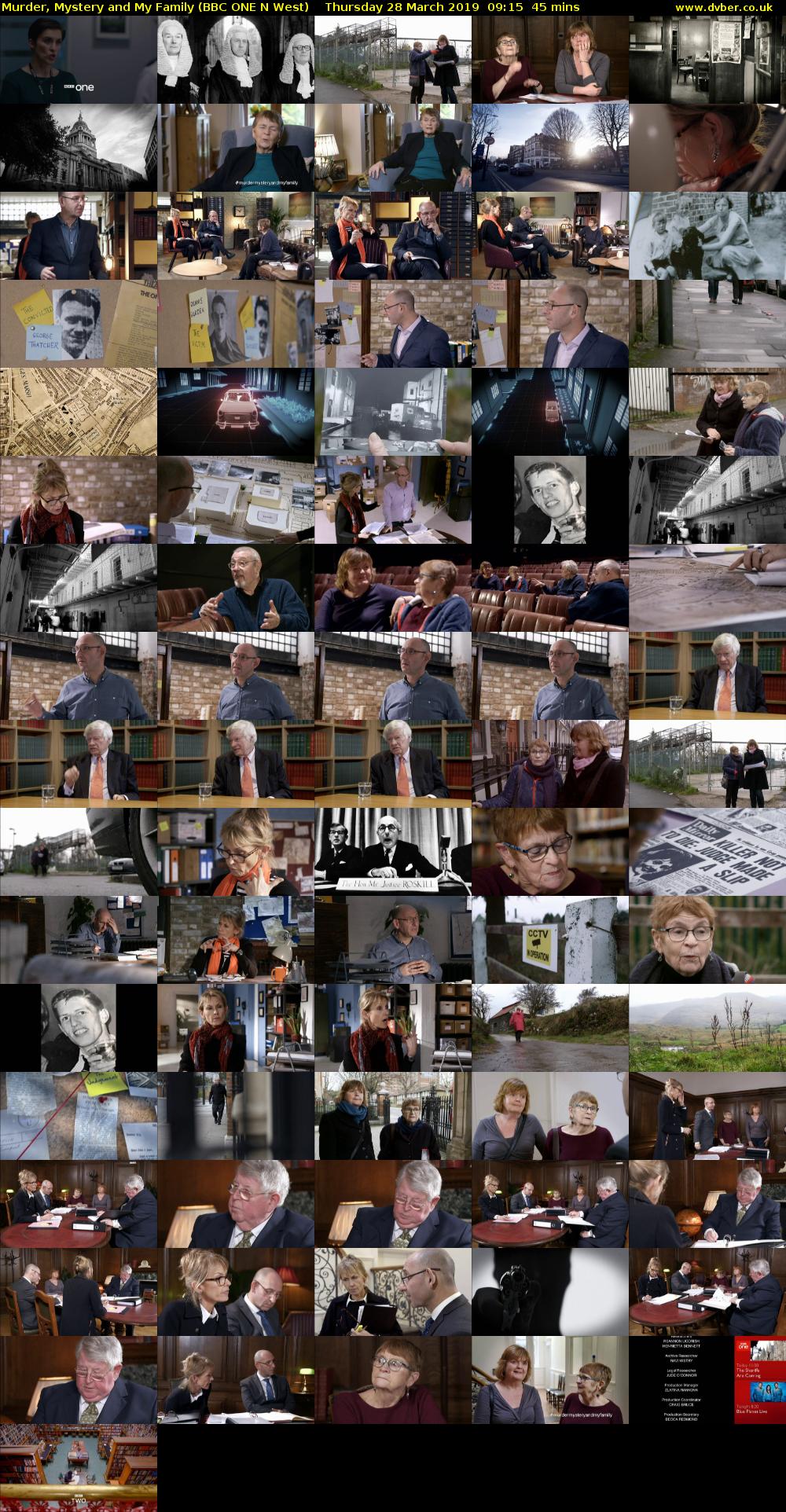 Murder, Mystery and My Family (BBC ONE N West) Thursday 28 March 2019 09:15 - 10:00