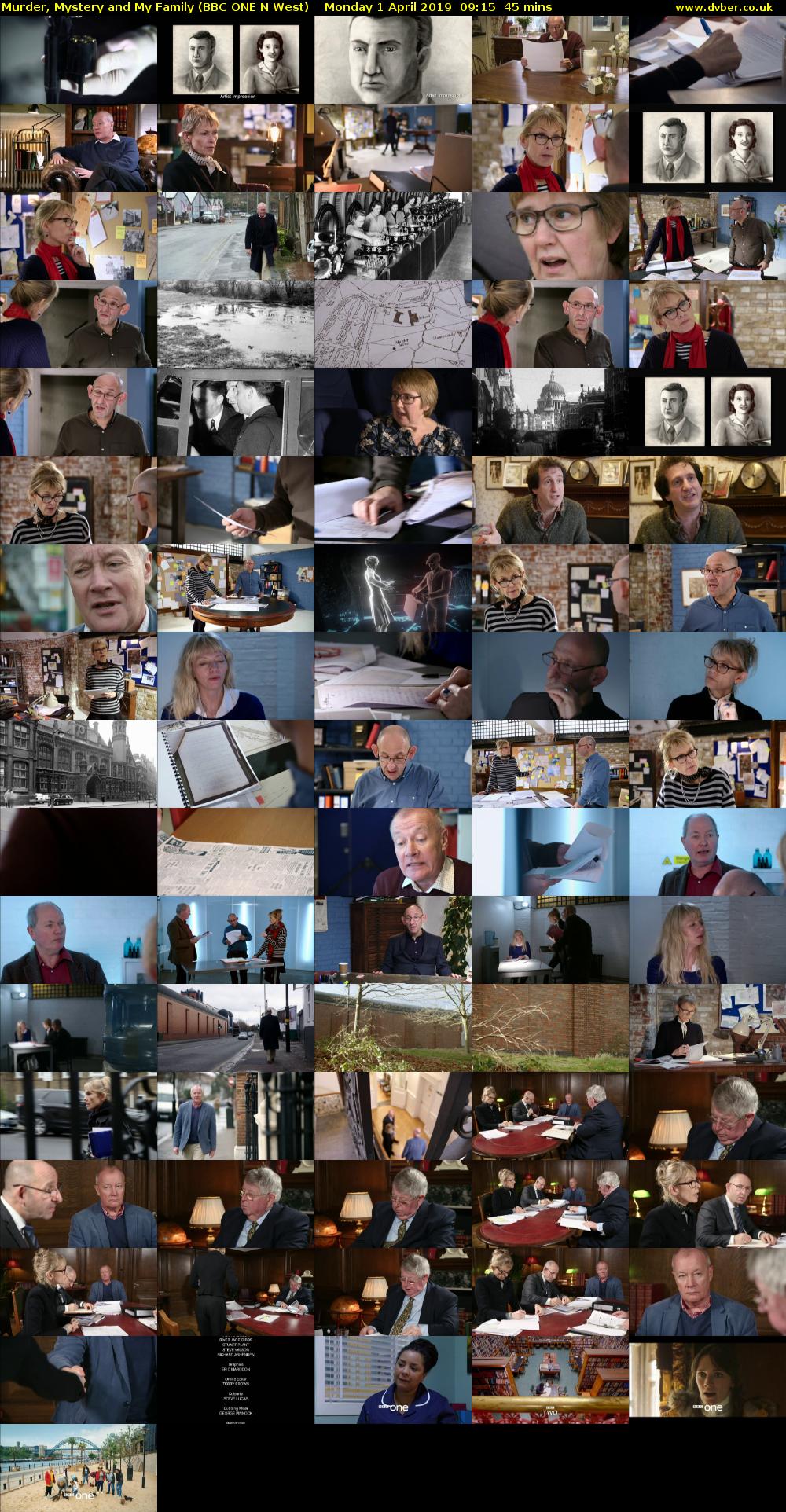 Murder, Mystery and My Family (BBC ONE N West) Monday 1 April 2019 09:15 - 10:00