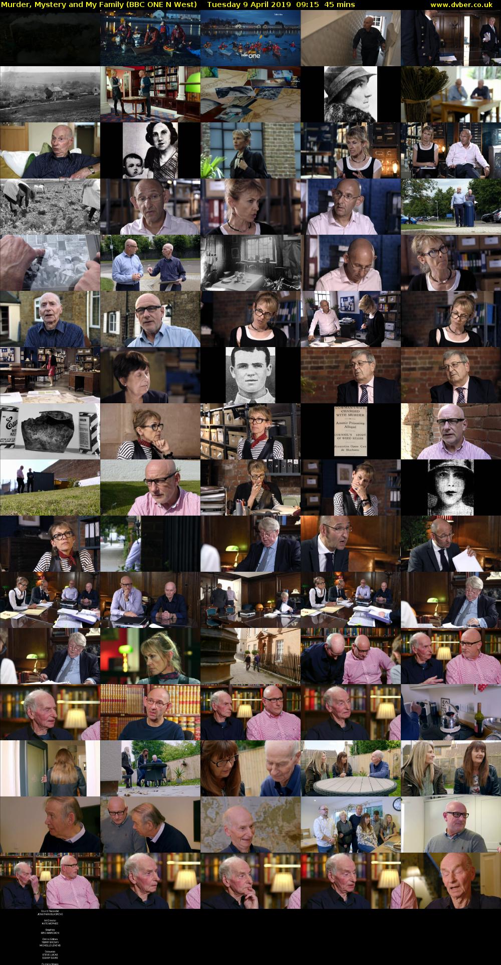 Murder, Mystery and My Family (BBC ONE N West) Tuesday 9 April 2019 09:15 - 10:00