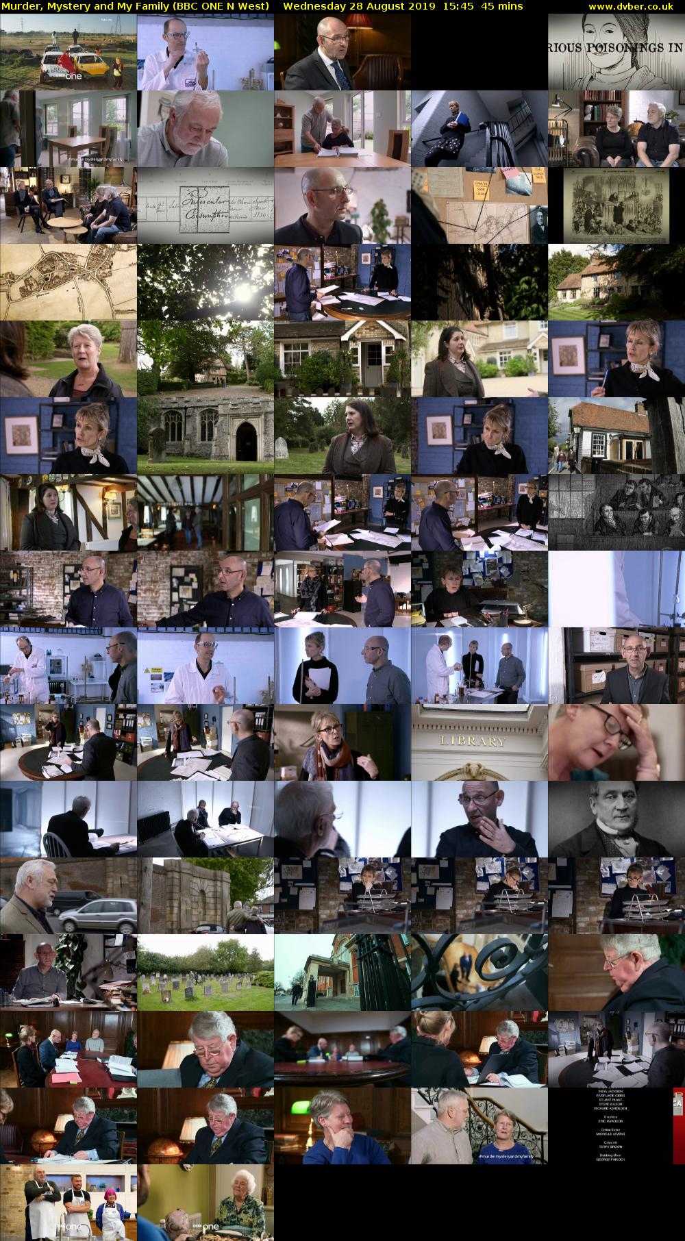 Murder, Mystery and My Family (BBC ONE N West) Wednesday 28 August 2019 15:45 - 16:30