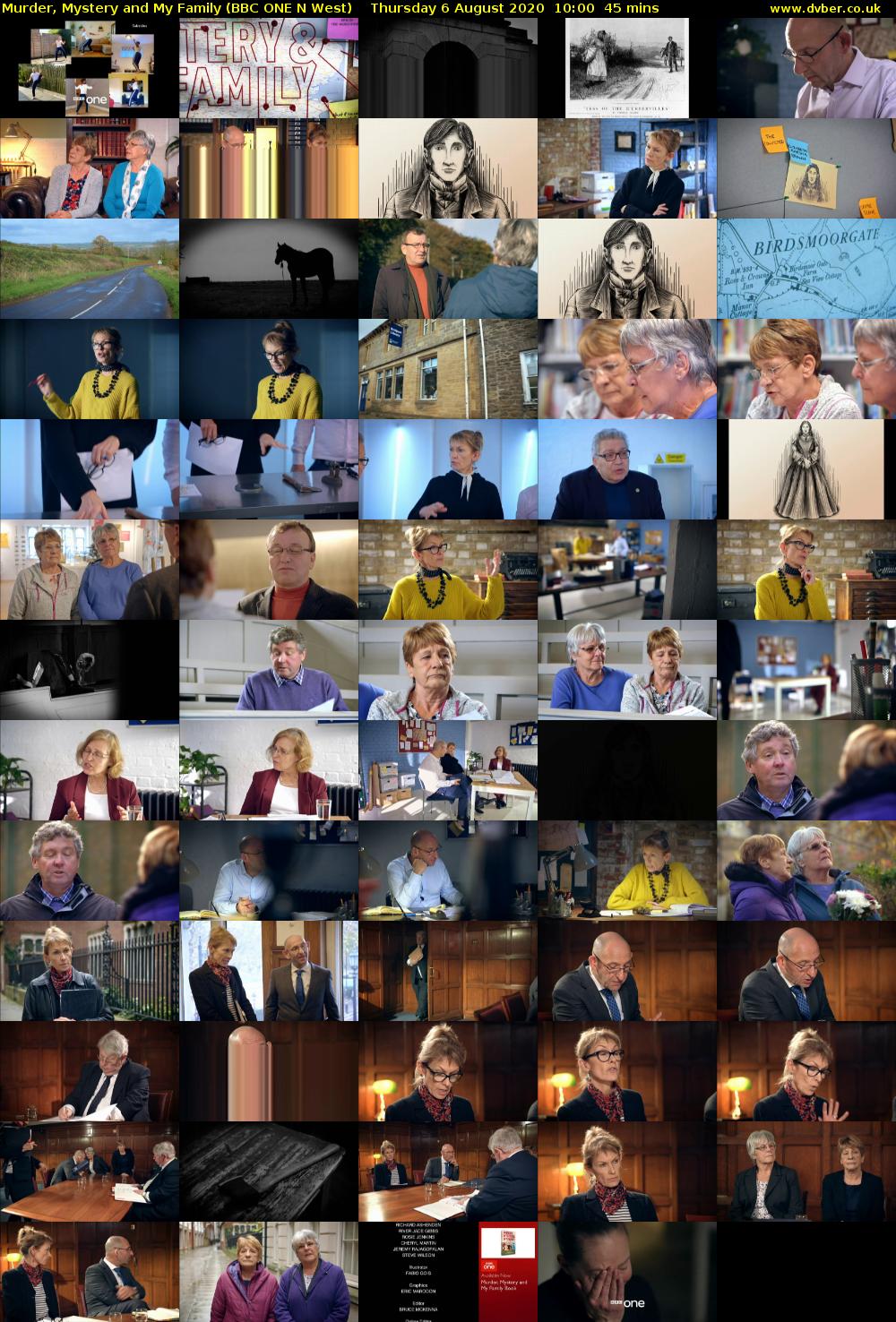 Murder, Mystery and My Family (BBC ONE N West) Thursday 6 August 2020 10:00 - 10:45