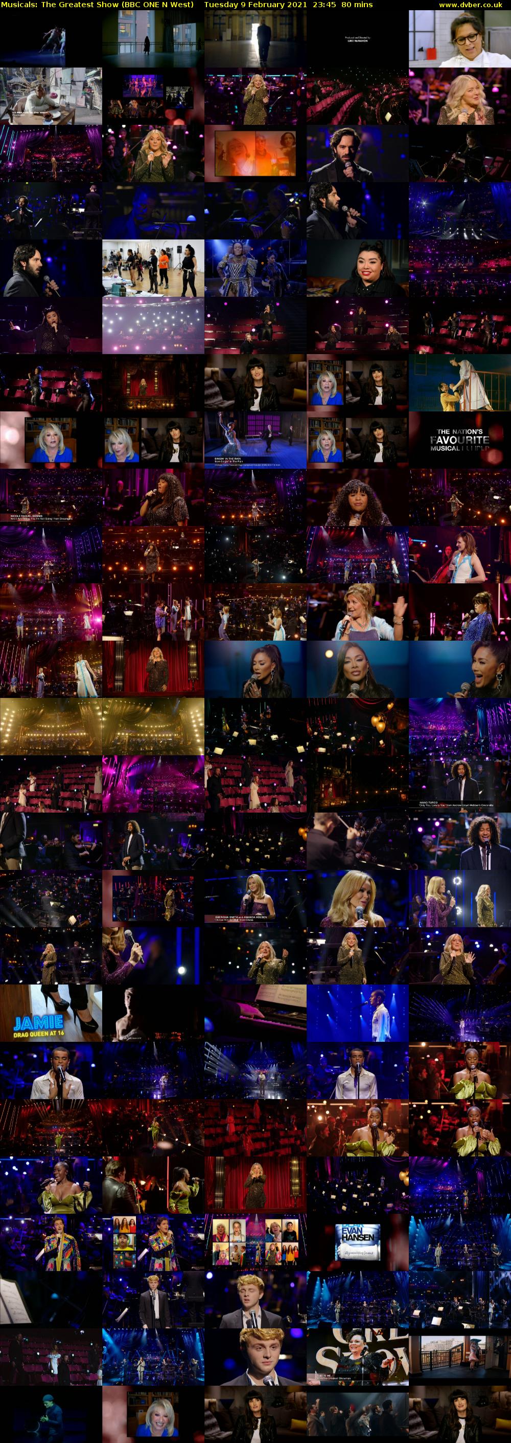 Musicals: The Greatest Show (BBC ONE N West) Tuesday 9 February 2021 23:45 - 01:05