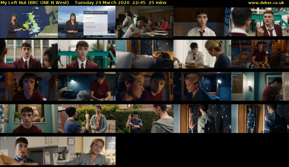 My Left Nut (BBC ONE N West) Tuesday 24 March 2020 22:45 - 23:10