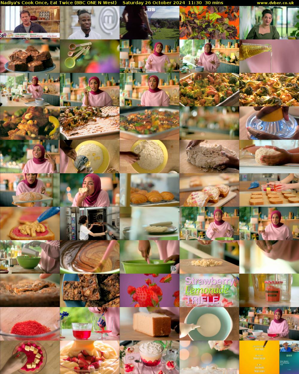 Nadiya's Cook Once, Eat Twice (BBC ONE N West) Saturday 26 October 2024 11:30 - 12:00