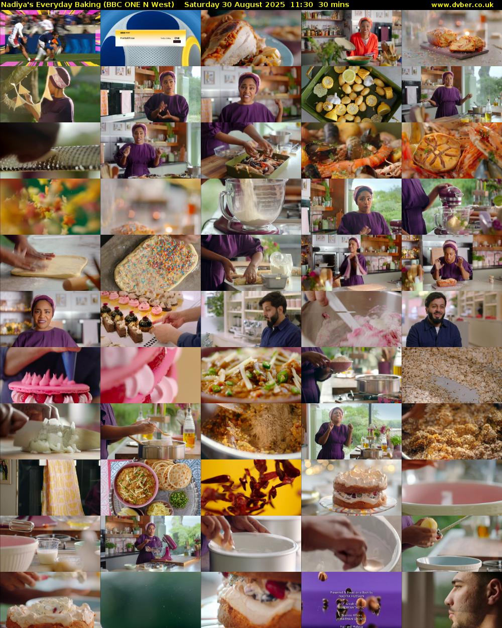 Nadiya's Everyday Baking (BBC ONE N West) Saturday 30 August 2025 11:30 - 12:00