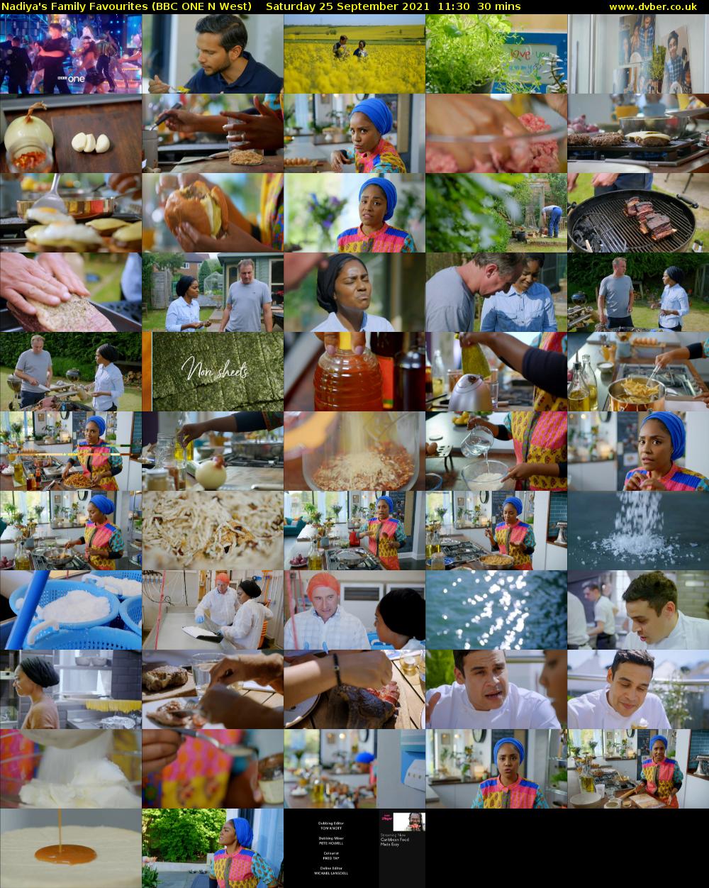Nadiya's Family Favourites (BBC ONE N West) Saturday 25 September 2021 11:30 - 12:00