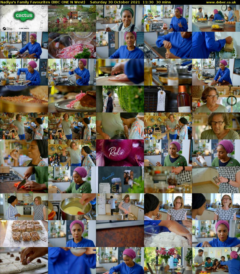 Nadiya's Family Favourites (BBC ONE N West) Saturday 30 October 2021 11:30 - 12:00