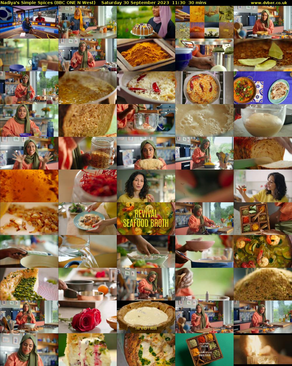 Nadiya's Simple Spices (BBC ONE N West) Saturday 30 September 2023 11:30 - 12:00
