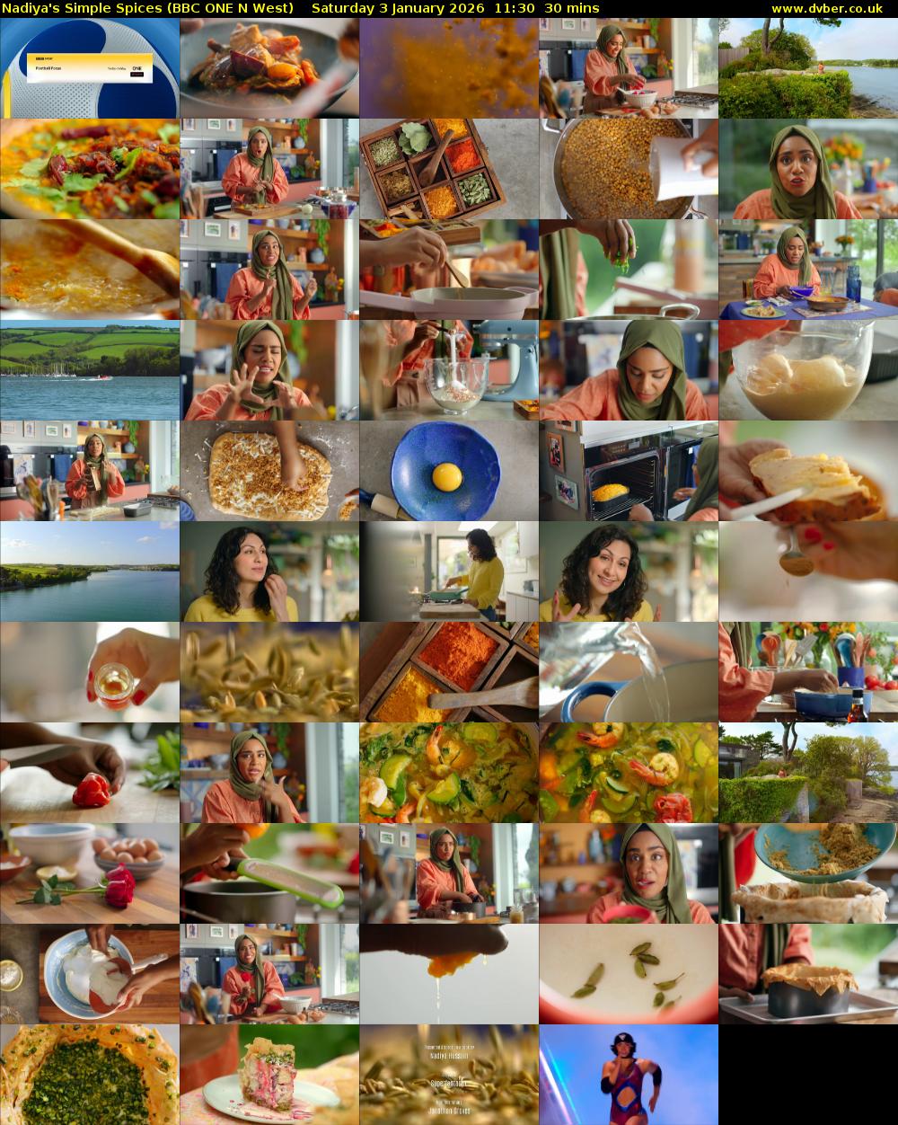 Nadiya's Simple Spices (BBC ONE N West) Saturday 3 January 2026 11:30 - 12:00