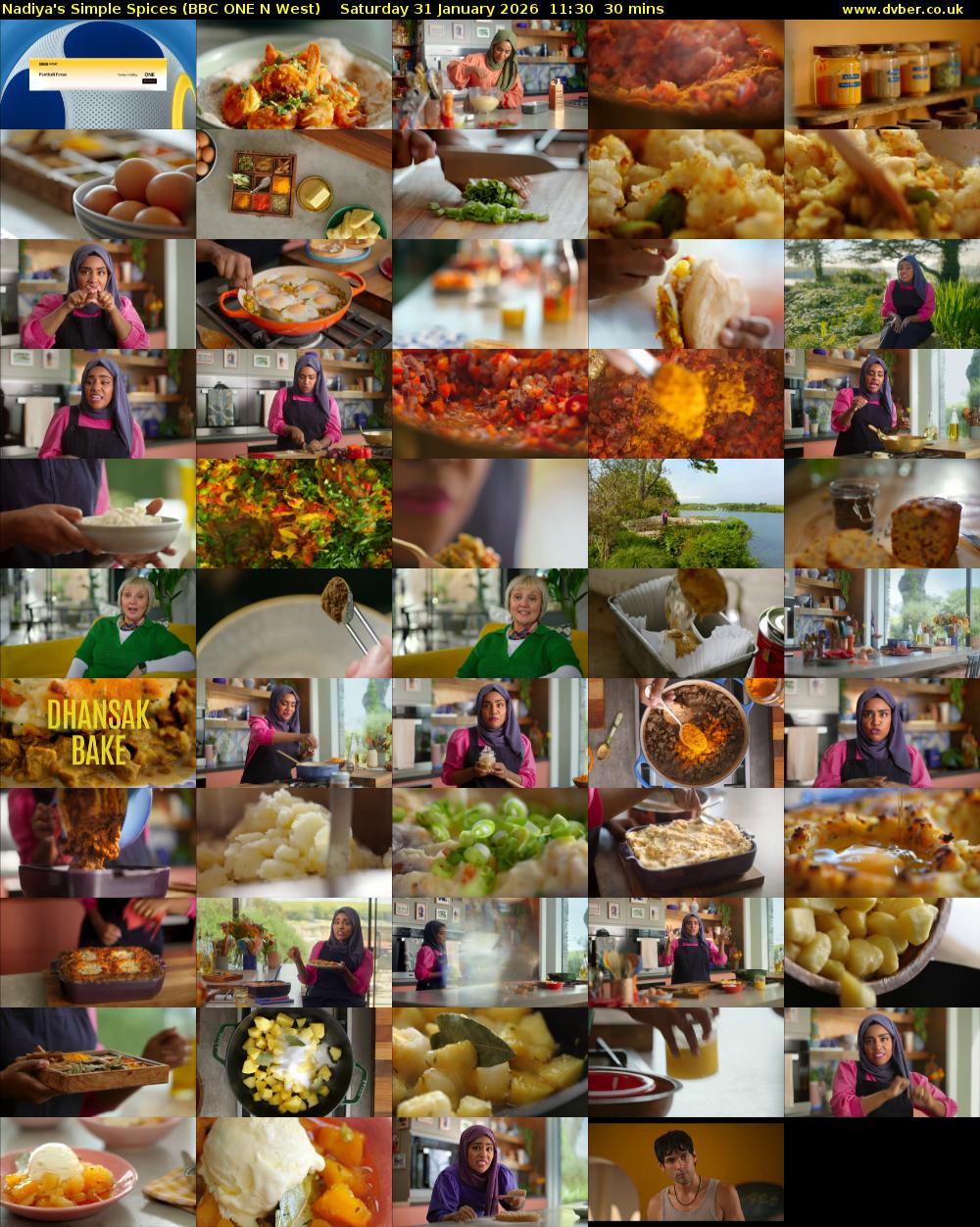 Nadiya's Simple Spices (BBC ONE N West) Saturday 31 January 2026 11:30 - 12:00