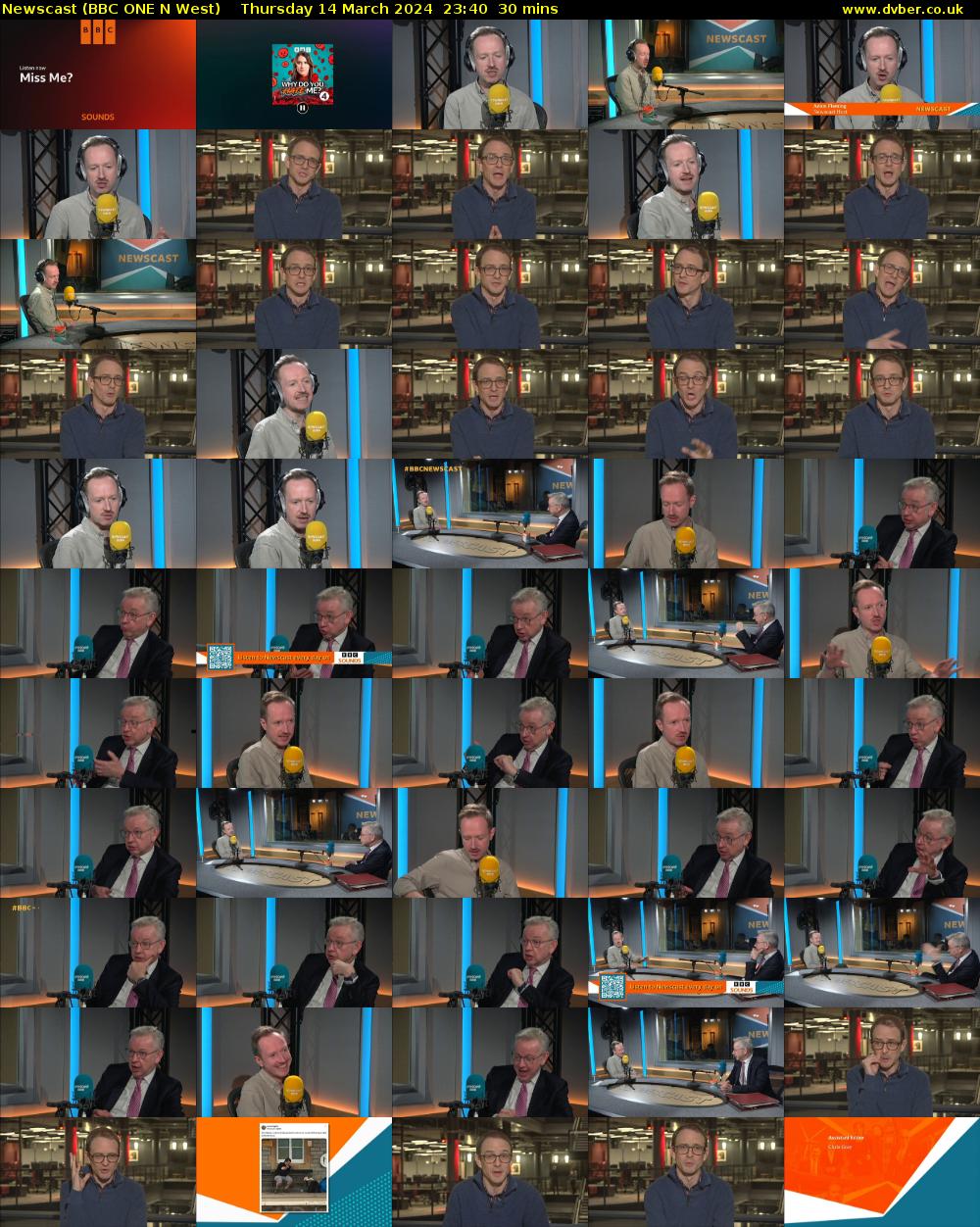Newscast (BBC ONE N West) Thursday 14 March 2024 23:40 - 00:10