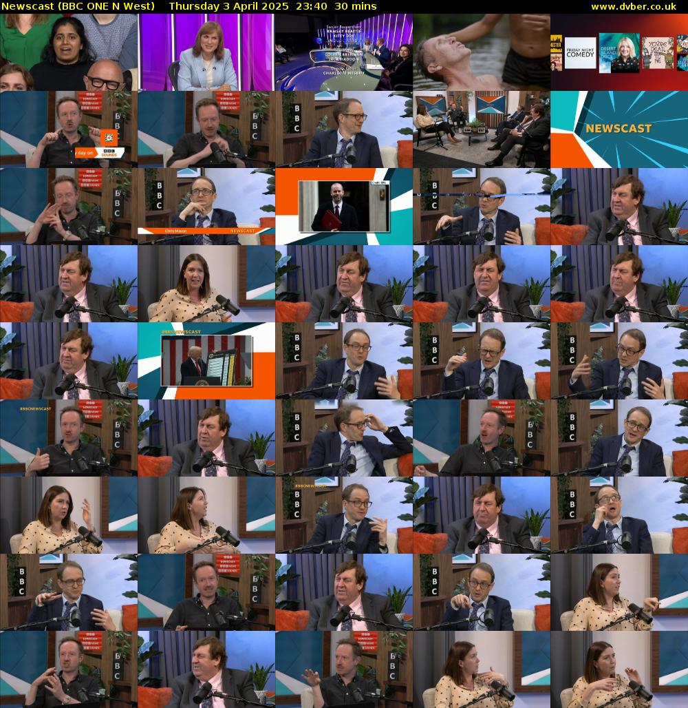 Newscast (BBC ONE N West) Thursday 3 April 2025 23:40 - 00:10