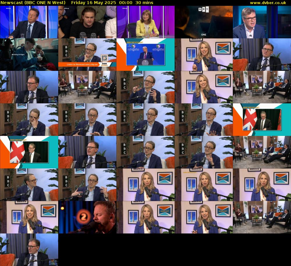 Newscast (BBC ONE N West) Friday 16 May 2025 00:00 - 00:30