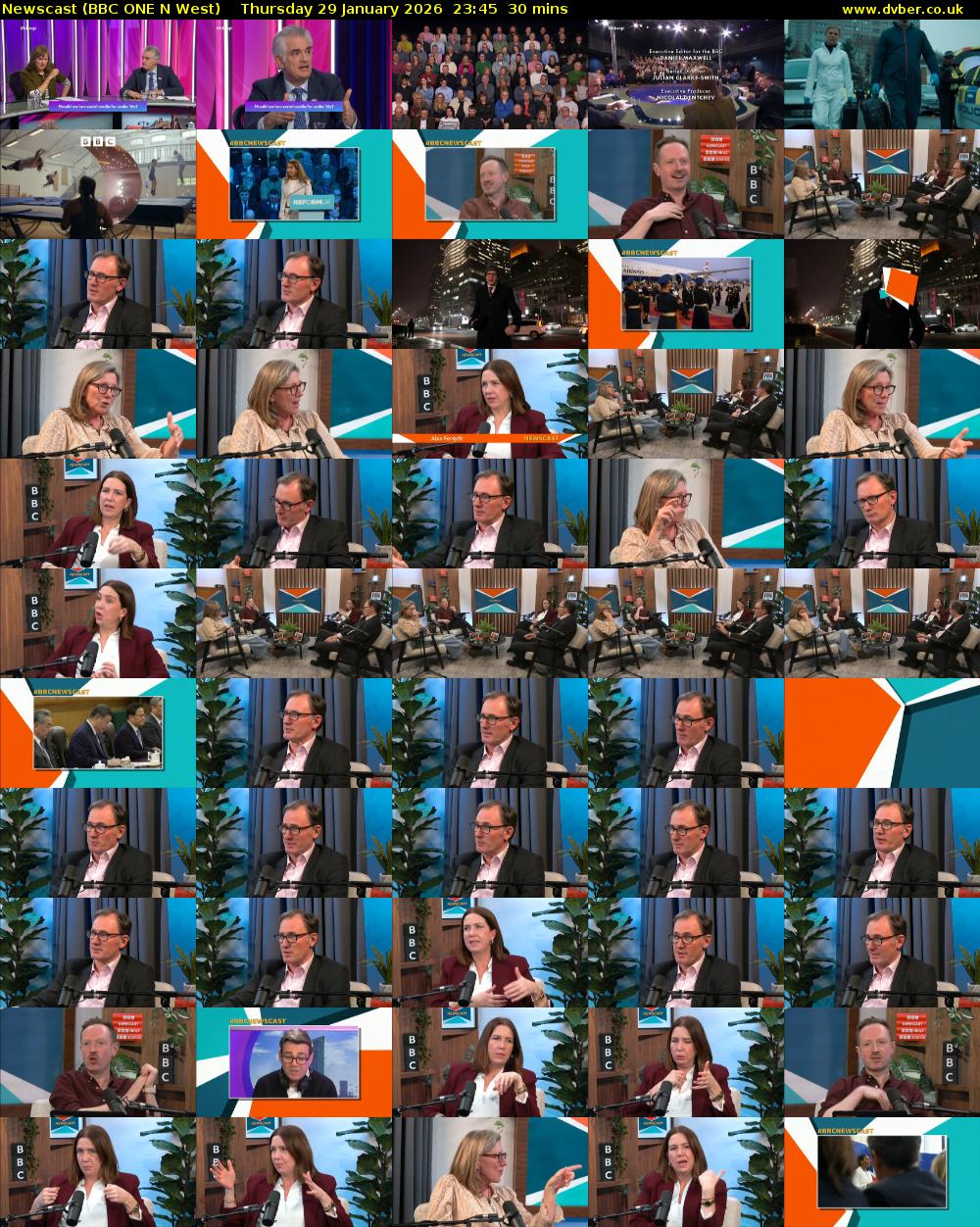 Newscast (BBC ONE N West) Thursday 29 January 2026 23:45 - 00:15