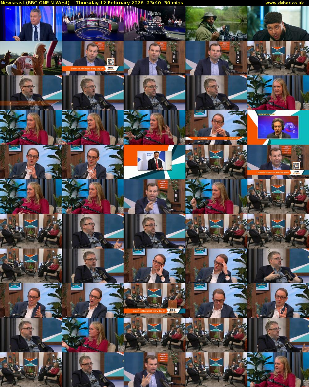 Newscast (BBC ONE N West) Thursday 12 February 2026 23:40 - 00:10