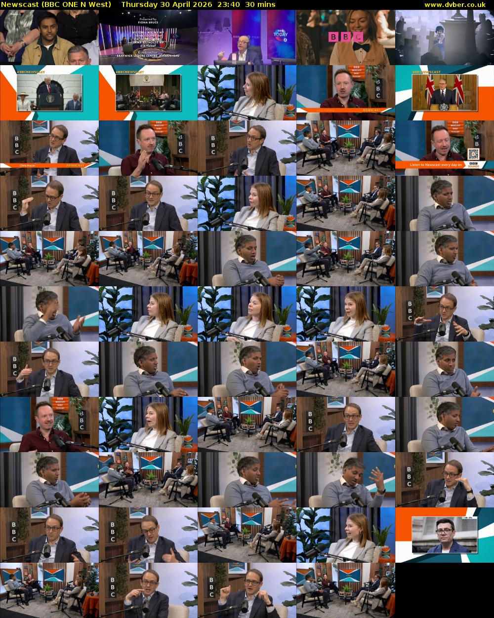 Newscast (BBC ONE N West) Thursday 30 April 2026 23:40 - 00:10