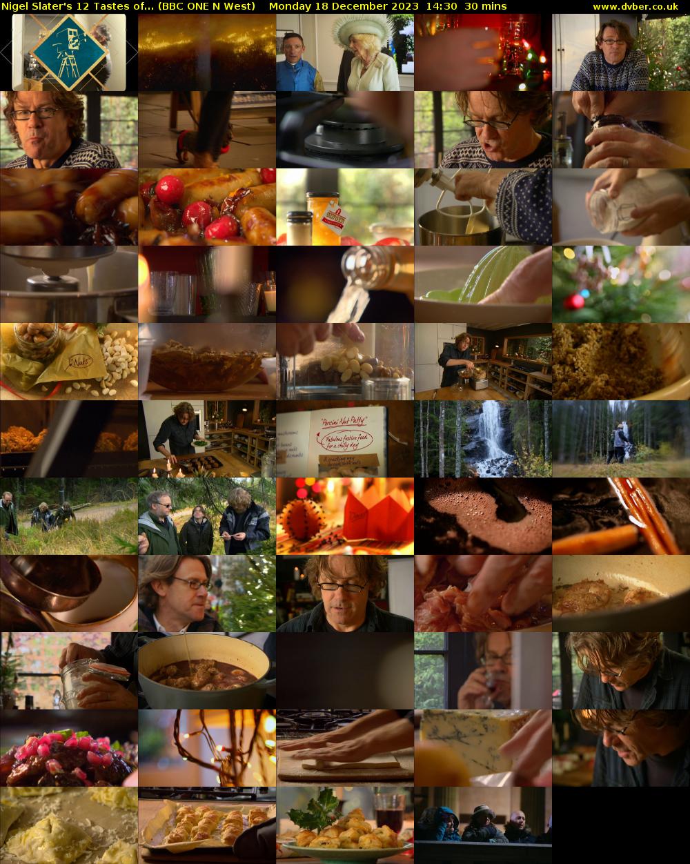 Nigel Slater's 12 Tastes of... (BBC ONE N West) Monday 18 December 2023 14:30 - 15:00