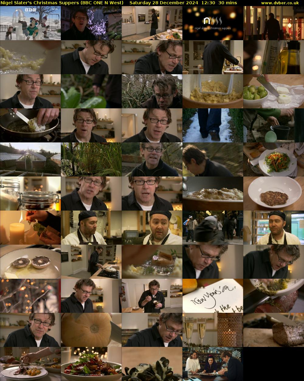 Nigel Slater's Christmas Suppers (BBC ONE N West) Saturday 28 December 2024 12:30 - 13:00