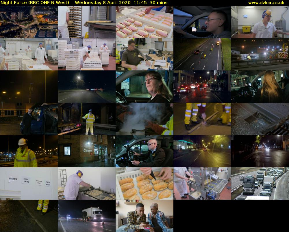 Night Force (BBC ONE N West) Wednesday 8 April 2020 11:45 - 12:15