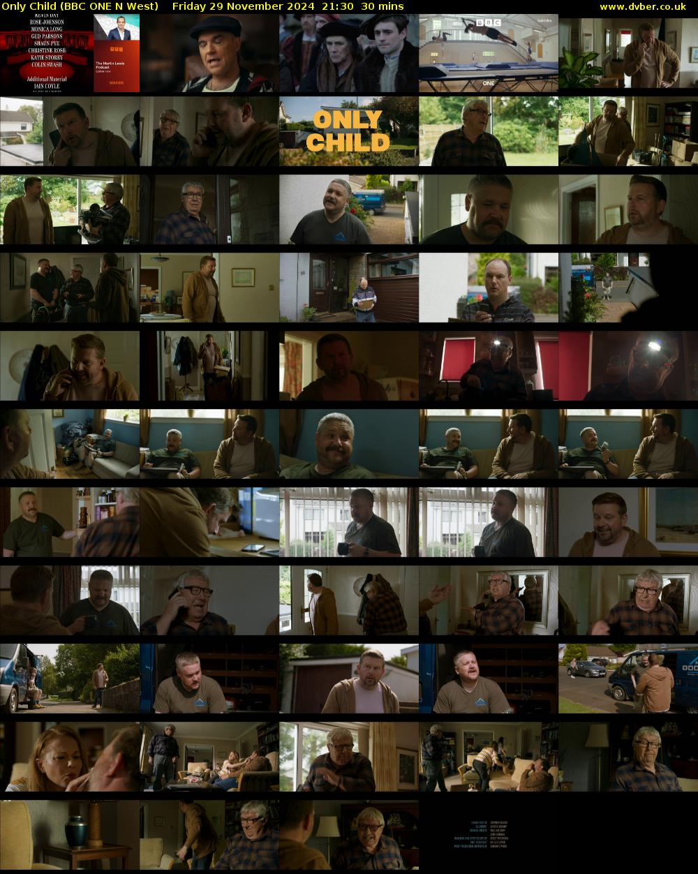 Only Child (BBC ONE N West) Friday 29 November 2024 21:30 - 22:00