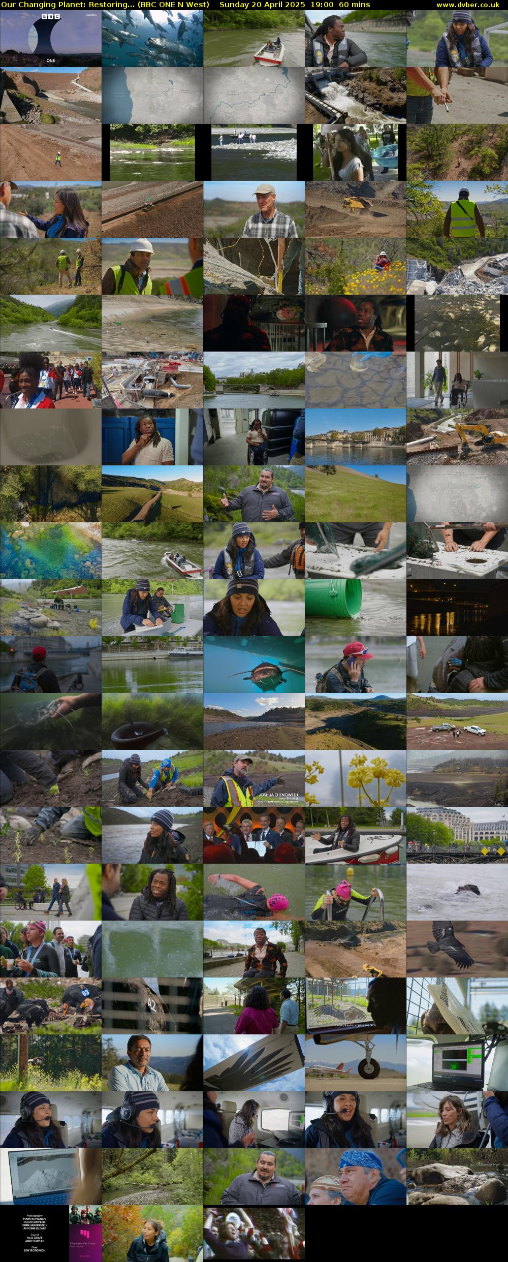 Our Changing Planet: Restoring... (BBC ONE N West) Sunday 20 April 2025 19:00 - 20:00