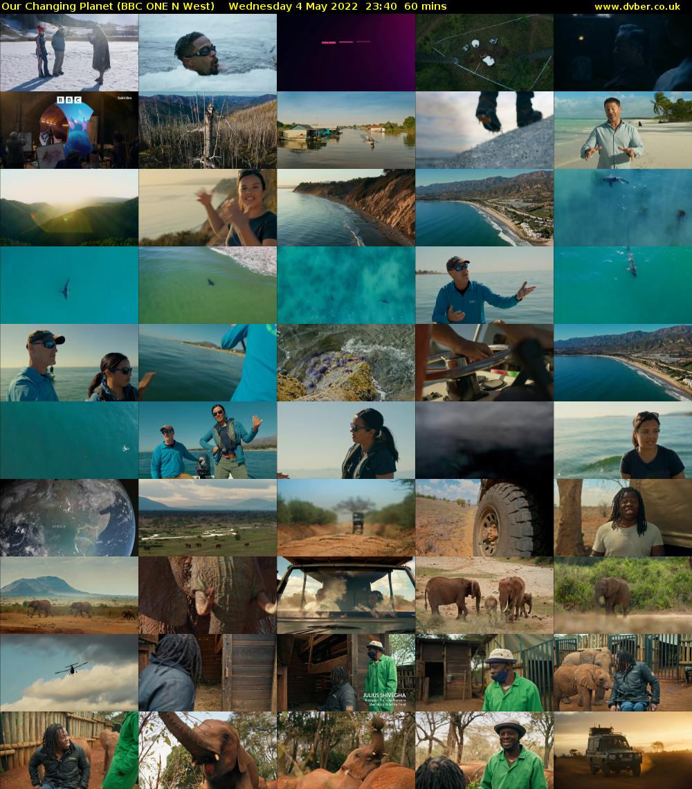 Our Changing Planet (BBC ONE N West) Wednesday 4 May 2022 23:40 - 00:40